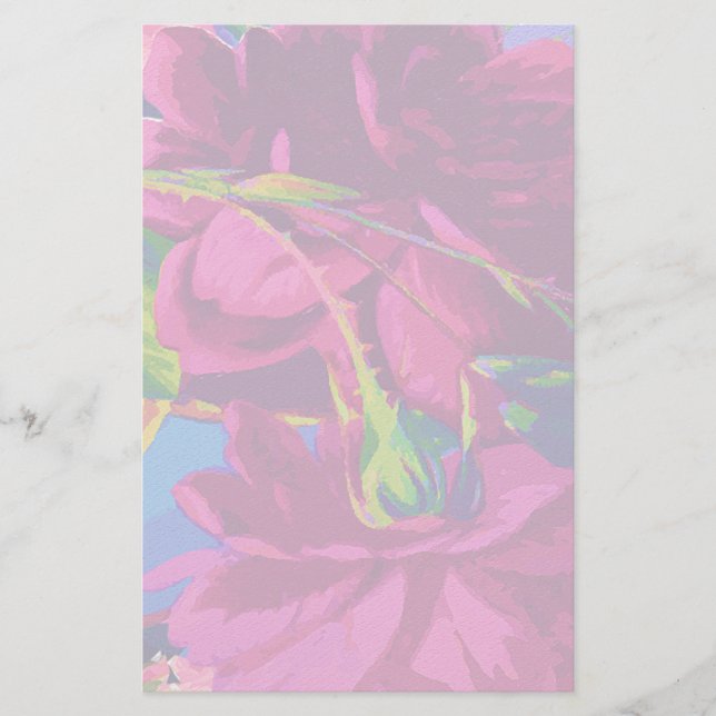 Papeterie Roses Fuchsia (Devant)