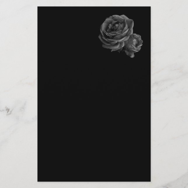 Papeterie Roses noires gothiques (Devant)