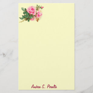 Papeterie Roses romantiques roses Personnalisées