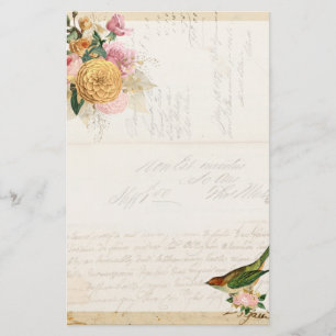 Papeterie Roses vintages de blush et d'or avec station d'ois