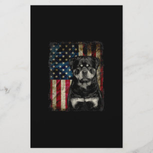 Papeterie rottweiler chien 4 juillet drapeau américain patri