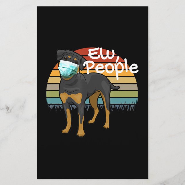 Papeterie Rotweiler Chiot avec Masque - Ew Personnes - Rottw (Devant)