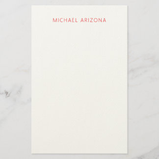 Papeterie Rouge Blanc Minimaliste Simple Plain Moderne Propr