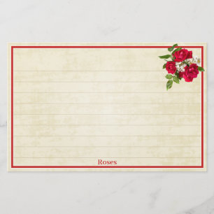 Papeterie Rouge Bouquet de rose florale Crème BG