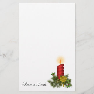 Papeterie rouge de bougie de Noël