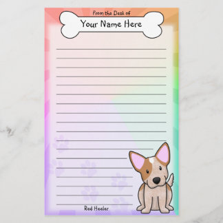 Papeterie rouge de Kawaii Heeler