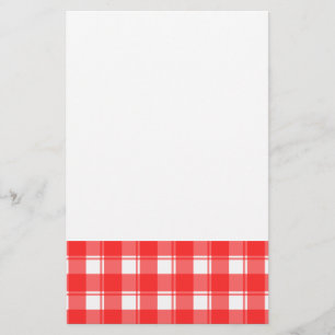 Papeterie Rouge et Blanc Country Carreaux Rayés