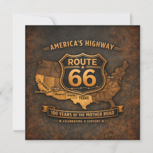 Papeterie Route 66 Carte Vintage Road Trip Notes