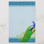 Papeterie Royal Blue Peacock Design européen Stationery<br><div class="desc">Faites une déclaration élégante avec ce romantique paon bleu royal d'inspiration européenne par Carolyn McFann de Two Purring Cats Studio imprimé sur papier à lettres de qualité pour les amateurs de paons exotiques. Idéal pour mariage et nuptiale merci notes et correspondance!</div>