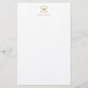 Papeterie Royal Monogram Crest Luxury Gold Personnalisé