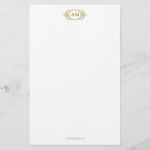 Papeterie Royal Monogram Crest Luxury Gold Personnalisé