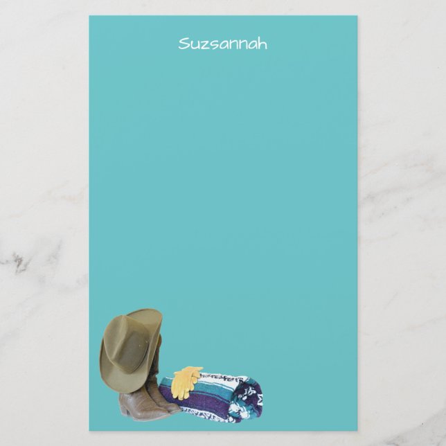 Papeterie Rustic Cowboy Hat Blue Purple Blanket Custom (Devant)