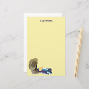 Papeterie Rustic Cowboy Hat Blue Purple Blanket Custom