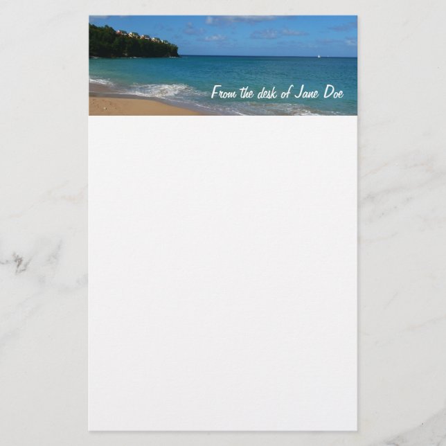 Papeterie Saint Lucia Beach Paysage tropical (Devant)