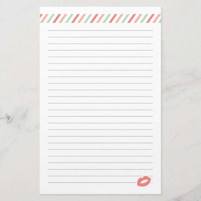 Papeterie Scellé avec un baiser Valentine's Day Paper (Devant)