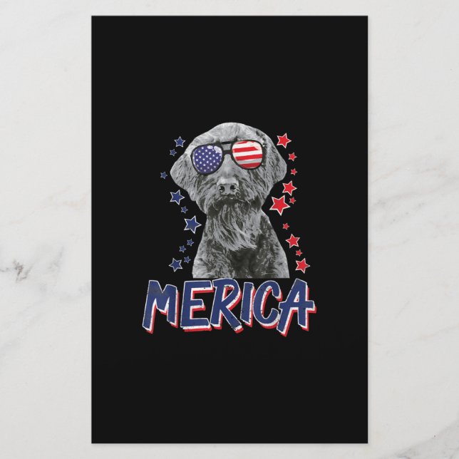 Papeterie schnauzer chien américain géant 4 juillet cadeau u (Devant)
