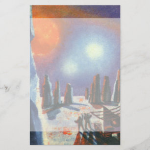 Papeterie Science-fiction Vintage Planète étrangère avec