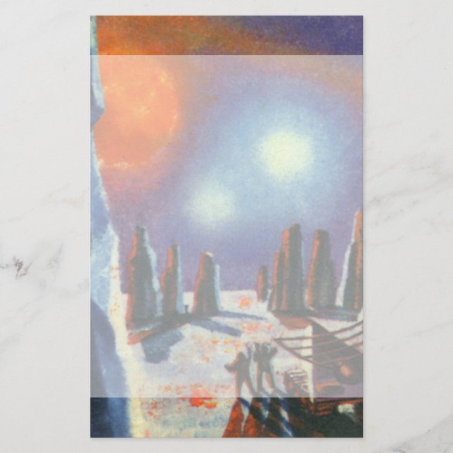 Papeterie Science-fiction Vintage Planète étrangère avec Ali (Devant)