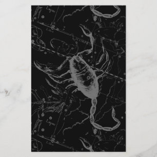 Papeterie Scorpio Constellation Hevelius 1690 sur Black