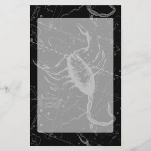 Papeterie Scorpio Constellation Hevelius 1690 Vintage Noir