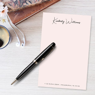 Papeterie Script de signature monogramme minimaliste rose