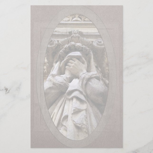 Papeterie Sculpture funéraire de pleurs (Devant)