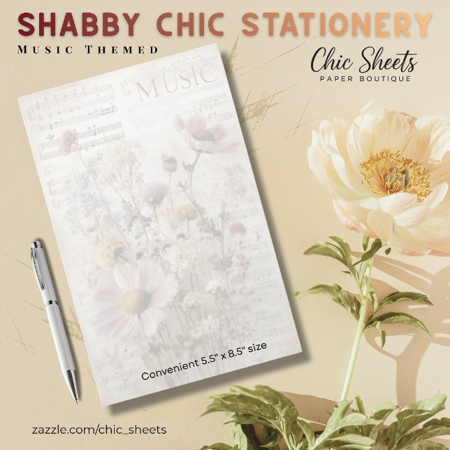 Papeterie shabby chic sur le thème de la musique (Créateur téléchargé)