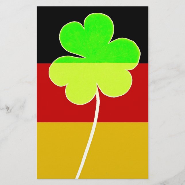 Papeterie Shamrock du drapeau irlandais allemand Clover St P (Devant)