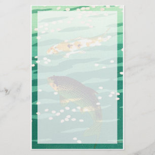 Papeterie Shiro Kasamatsu Karp Koi poisson étang art japona