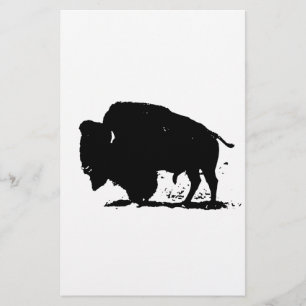 Papeterie Silhouette de buffle noir et blanc