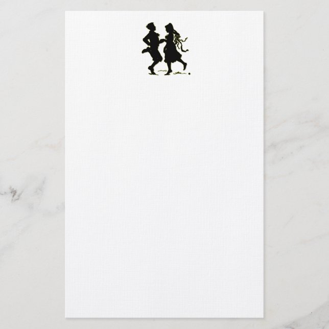 Papeterie Silhouette d'un Couple dansant une gigue (Devant)