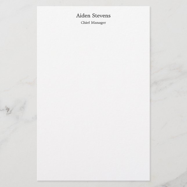 Papeterie Simple Élégant Minimaliste Blanc (Devant)
