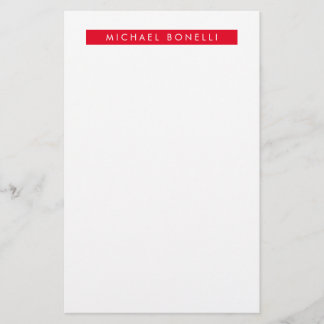Papeterie Simple Élégant Minimaliste Moderne Rouge Blanc