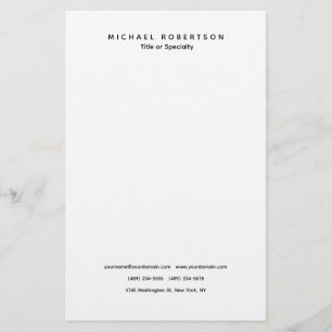 Papeterie Simple Élégant Moderne Minimaliste Noir Blanc
