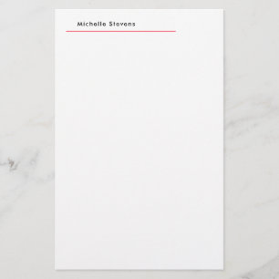Papeterie Simple Élégant Uni Noir & Blanc Rouge Minimaliste