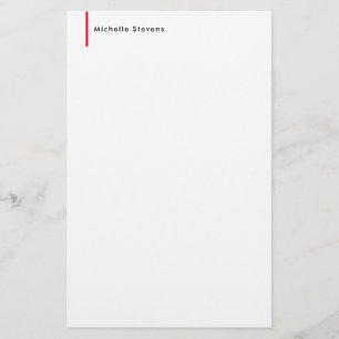 Papeterie Simple Élégant Uni Noir & Blanc Rouge Minimaliste