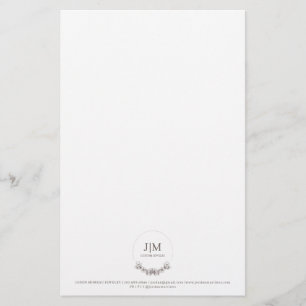 Papeterie Simple Moderne Monogramme Bijoutier Carré Entrepri