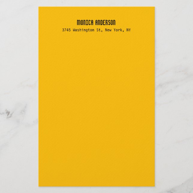 Papeterie Simple Moderne Simple Professionnel Jaune Ambre (Devant)