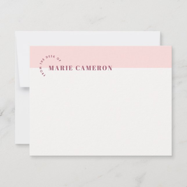 Papeterie simple Pastel Colorblock - Rose (Devant)