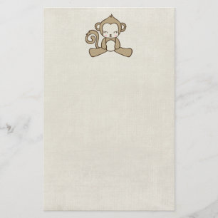 Papeterie Singe assis en bas à l'air heureux mignonne & Kawa