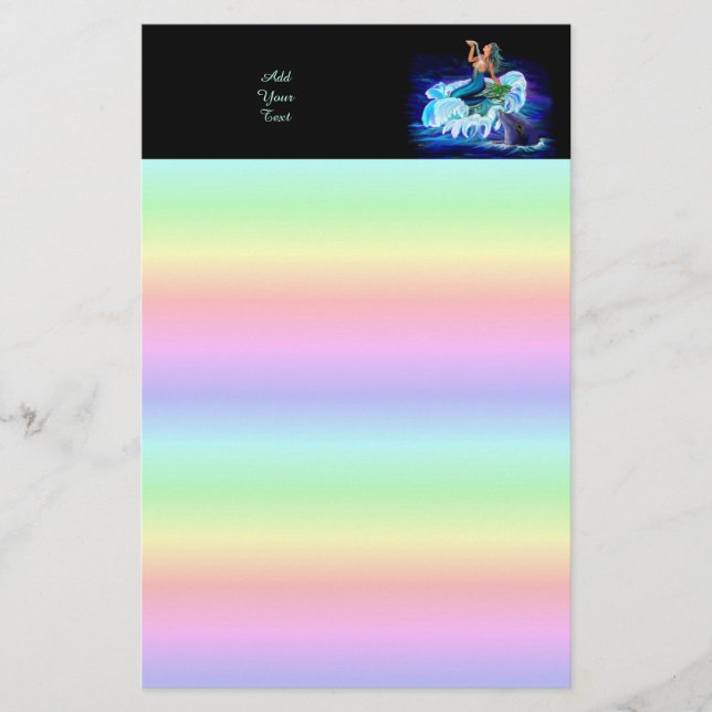 Papeterie Sirène avec dauphin (Devant)