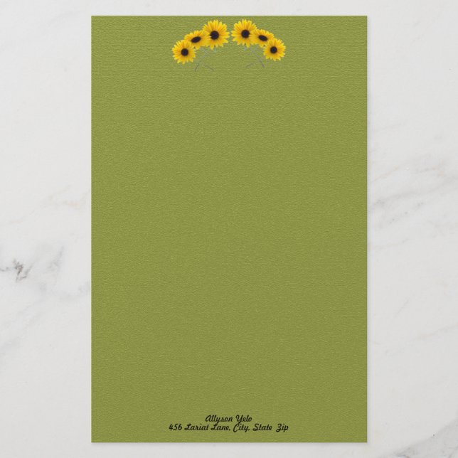 Papeterie Six Tournesols Floral Bannière Photo Arch Custom (Devant)