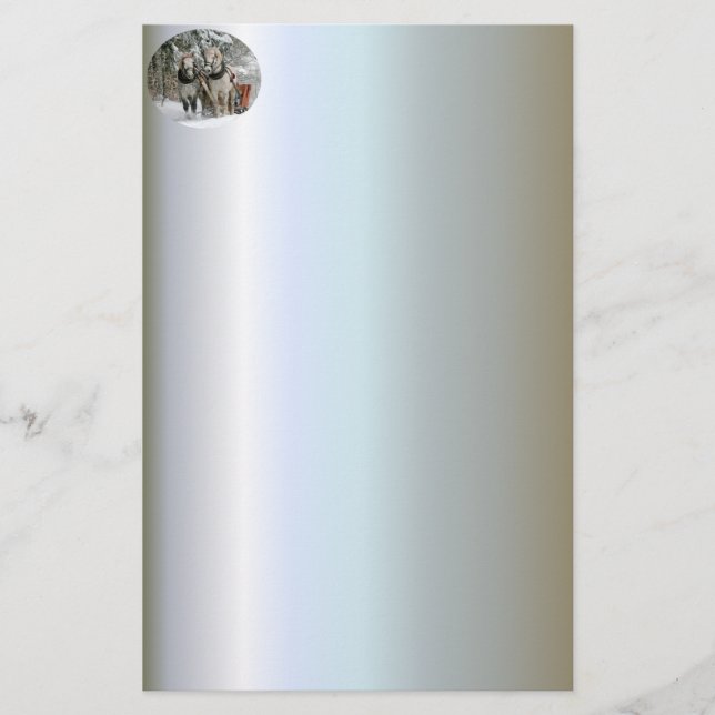 Papeterie Sleigh Ride in the Snowy Forest (Devant)