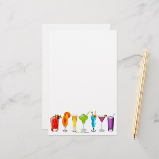 Papeterie SlipperyJoe's cheers alcools cocktails LGBTQIA gay (Devant/Arrière en situation)