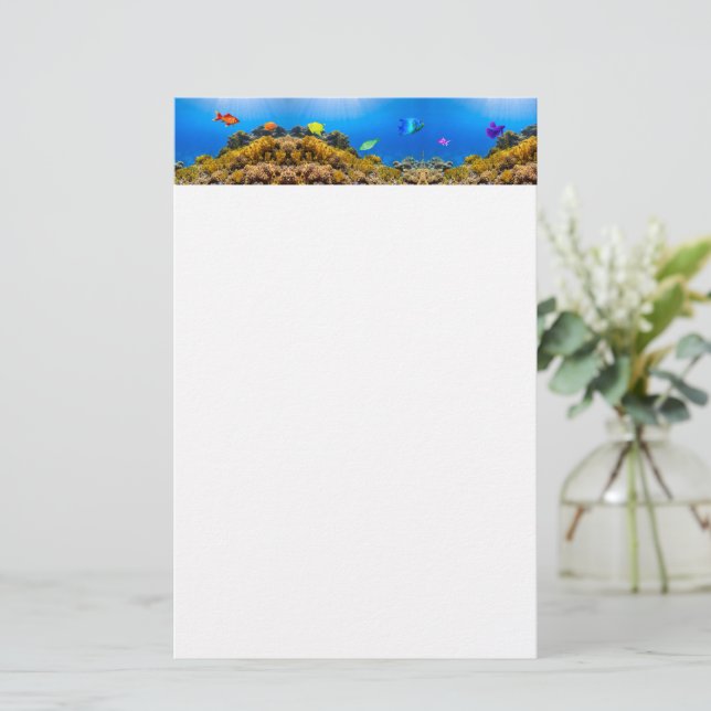 Papeterie SlipperyJoe's Fish Pride tropicale vert bleu pourp (Debout devant)