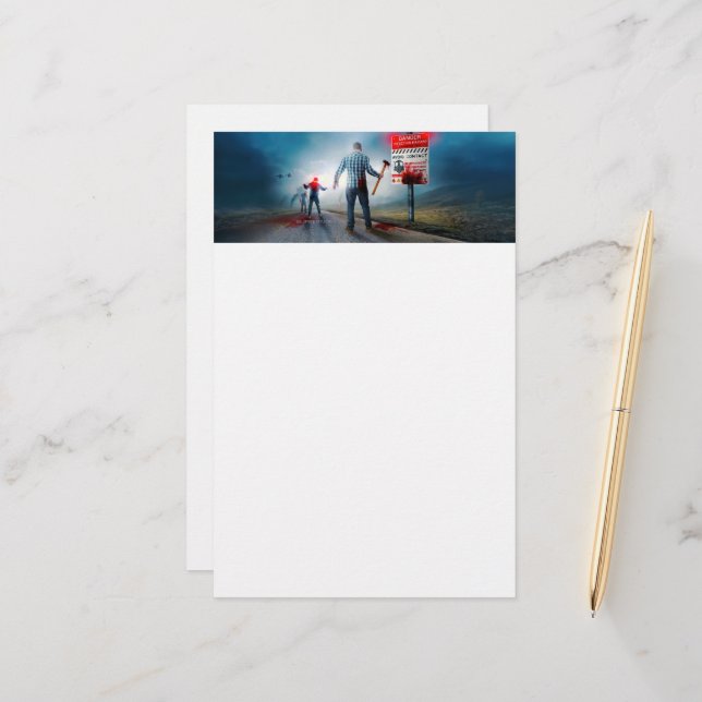 Papeterie SlipperyJoe's heureux Halloween yeux brillants zom (Devant/Arrière en situation)