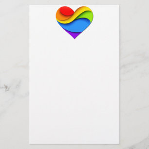 Papeterie SlipperyJoe's orgueillement coeur courbes forme 3D