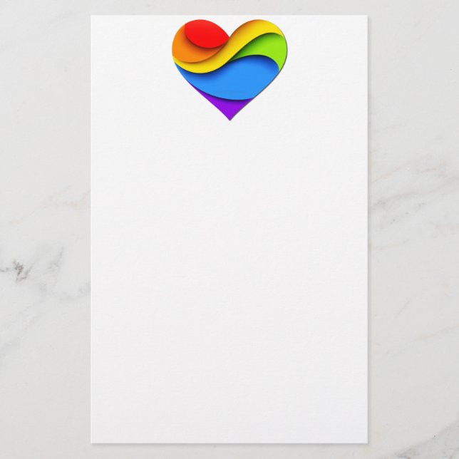 Papeterie SlipperyJoe's orgueillement coeur courbes forme 3D (Devant)