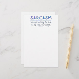 Papeterie SlipperyJoe's Sarcasm drôle slogan disant ludique