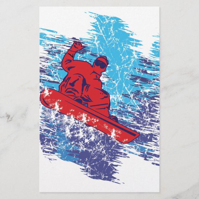 Papeterie Snowboardeur cool (Devant)